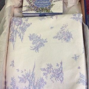 One pair of Toile lavender drapery panels.